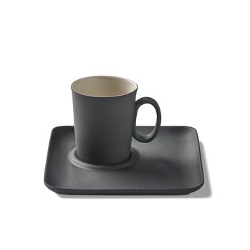 Figures Espresso Cup With Saucer Handle 0 Black - Black & Ivory by Esma Dereboy - view 2
