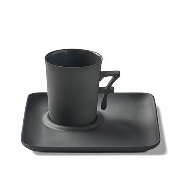 Figures Espresso Cup With Saucer Handle 7 Black-black by Esma Dereboy - view 2