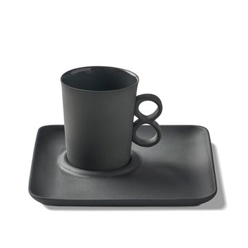 Figures Espresso Cup With Saucer Handle 8 Black-black by Esma Dereboy - view 2