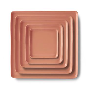 Square Plate Set Coral by Esma Dereboy - view 2