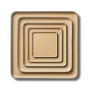 Square Plate Set Black & Straw by Esma Dereboy - view 2