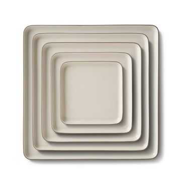 Square Plate Set Rock & Ivory by Esma Dereboy - view 2