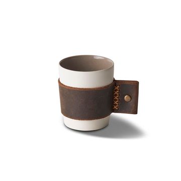 Touch Of Leather Espresso Cup Ivory & Rock by Esma Dereboy - view 2