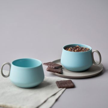 Tube Tea Cup With Saucer Set Of 2 Rock-aqua by Esma Dereboy - view 6