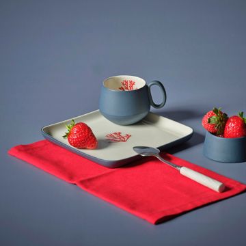 Tube Espresso Cup With Saucer Set Of 2 Ocean-red Coral by Esma Dereboy - view 6