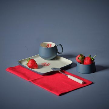 Tube Espresso Cup With Saucer Ocean-red Coral by Esma Dereboy - view 6