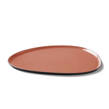 Stone Dinner Plate Double Colour BLACK&CORAL by Esma Dereboy - view 4