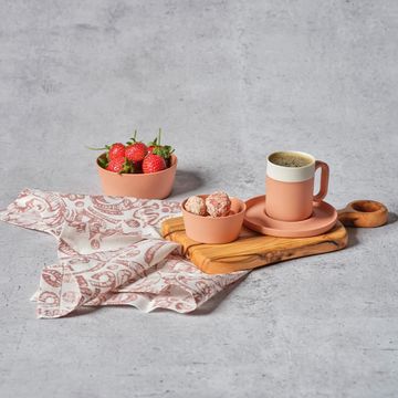 Capsule Espresso Cup With Saucer Set Of 2 Coral - Coral & Ivory by Esma Dereboy - view 6