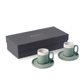 Capsule Espresso Cup With Saucer Set Of 2 Nile - Nile & Ivory by Esma Dereboy - view 4