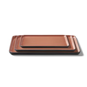 Rectangle Plate Set Black & Coral by Esma Dereboy - view 6