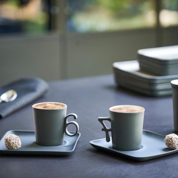 Figures Espresso Cup With Saucer Handle 6 Black - Black & Ivory by Esma Dereboy - view 6