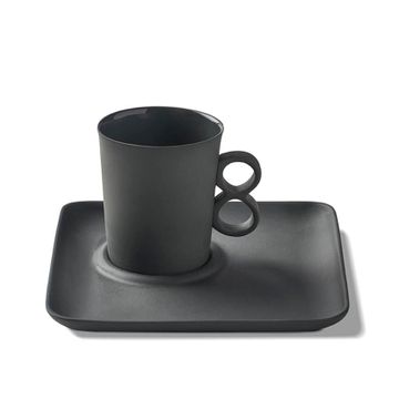 Figures Espresso Cup With Saucer Handle 8 Black-black by Esma Dereboy - view 4