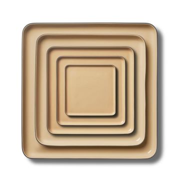 Square Plate Set Black & Straw by Esma Dereboy - view 4