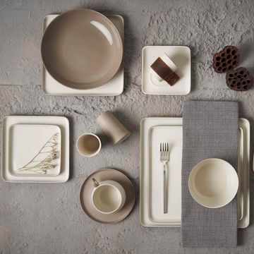 Square Plate Set Rock & Ivory by Esma Dereboy - view 8
