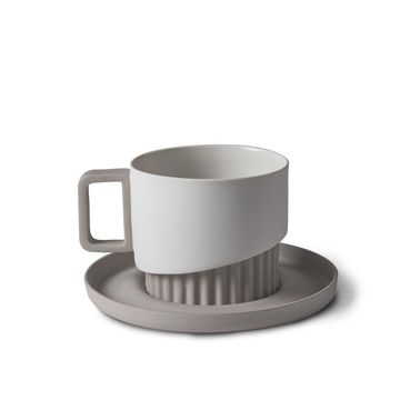 Corinth Tea Cup With Saucer Rock - Rock & Ivory by Esma Dereboy - view 4
