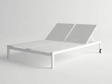 MILOS - Double Recliner aluminium sun lounger by 10Deka - view 2