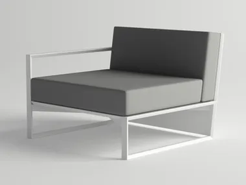 ORA MODULAR SOFA RIGHT PIECE - Aluminium garden armchair with armrests by 10Deka - view 2
