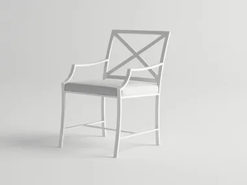 AGOSTO - Aluminium garden chair with armrests by 10Deka - view 2