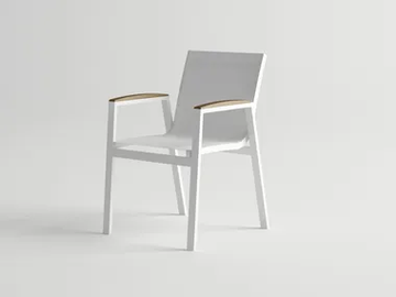 AMELIA - Aluminium garden chair with armrests by 10Deka - view 2