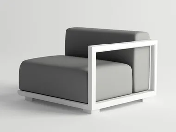VICTUS MODULAR SOFA LEFT ARMREST - Aluminium garden armchair by 10Deka - view 2