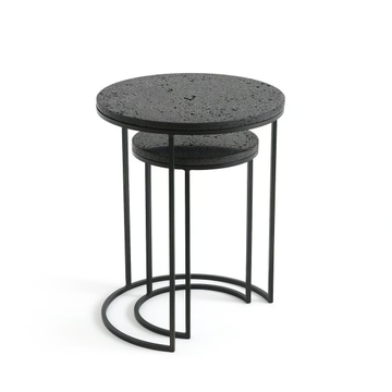 ANAXIMÈNE - Round stackable lava stone coffee table by AMPM - view 3