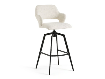 ASYAR - Swivel fabric stool with armrests by AMPM - view 2