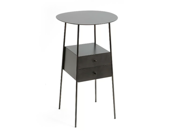 OSASUN - Round metal bedside table with drawers by AMPM - view 2