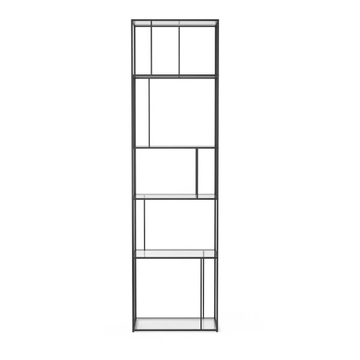 PARALLEL - Open tempered glass and metal bookcase by AMPM - view 3