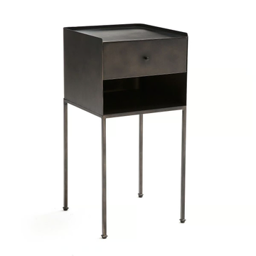 YAZDAN - Square metal bedside table with drawers by AMPM - view 3