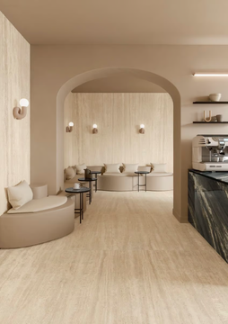 ULTRA MARMI - TRAVERTINO ROMANO - Porcelain stoneware wall/floor slabs with marble effect by ARIOSTEA - view 3