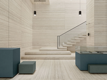 ULTRA MARMI - TRAVERTINO SILVER - Porcelain stoneware wall/floor slabs with marble effect by ARIOSTEA - view 2