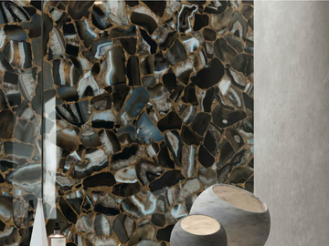 AGATA BLACK - Porcelain stoneware wall/floor slabs with marble effect by ARIOSTEA - view 2