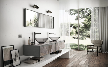+SKIN - Modular washbasin cabinet in printed glass with marble effec by ARTELINEA - view 3