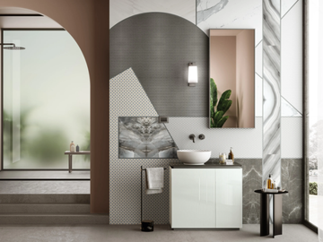 FUSION - Single sectional vanity unit with doors by ARTELINEA - view 2