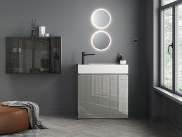 FUSION - Floor-standing sectional crystal vanity unit with integrated washbasin by ARTELINEA - view 2