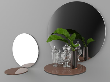 SATELLITI - Round crystal mirror with shelf by ARTELINEA - view 2