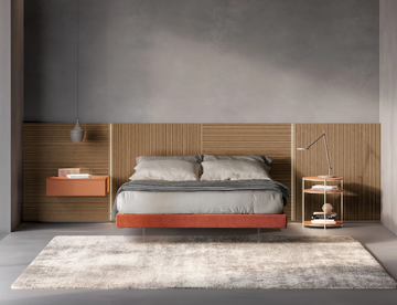 CARRÈ - Double bed with integrated lighting by Adok - view 3