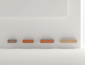 FLY - Wall-mounted melamine-faced chipboard bedside table with drawers by Adok - view 3