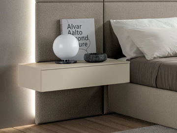 FLY - Wall-mounted melamine-faced chipboard bedside table with drawers by Adok - view 2