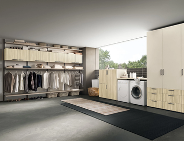 INTERMEZZO - Sectional wooden laundry room cabinet with ironing board by Adok - view 3