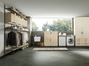 INTERMEZZO - Sectional wooden laundry room cabinet with ironing board by Adok - view 2