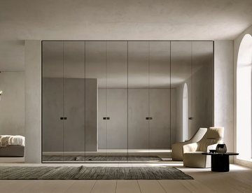 LINE - Sectional mirrored glass wardrobe by Adok - view 2