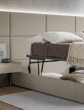 MODULA - EASY UP - Fabric double bed with high headboard by Adok - view 3