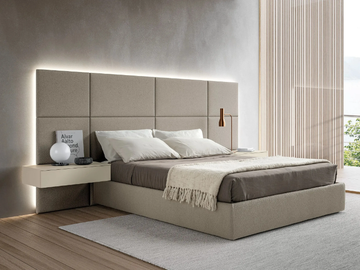 MODULA - Fabric double bed with high headboard by Adok - view 2