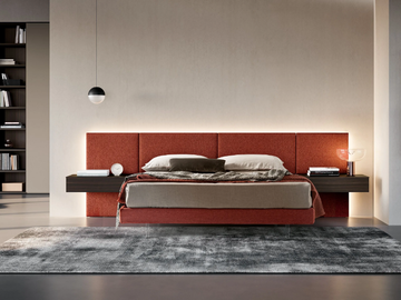 MODULA - Fabric double bed with upholstered headboard by Adok - view 2