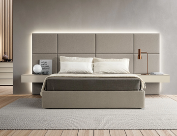 MODULA - Fabric double bed with high headboard by Adok - view 3