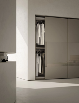 SHINE - Wood and glass wardrobe with sliding doors by Adok - view 3