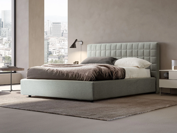 RUBIK - Fabric double bed with upholstered headboard by Adok - view 2