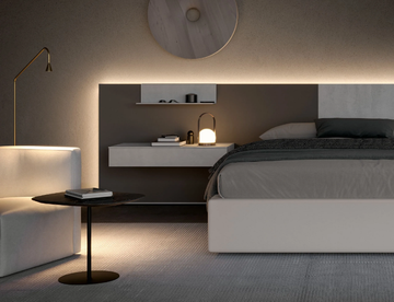 SIDE - Wooden double bed with integrated lighting by Adok - view 3