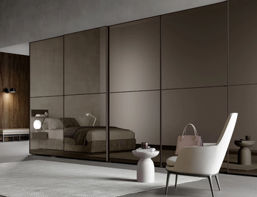SQUARE - Mirrored glass wardrobe with sliding doors by Adok - view 3